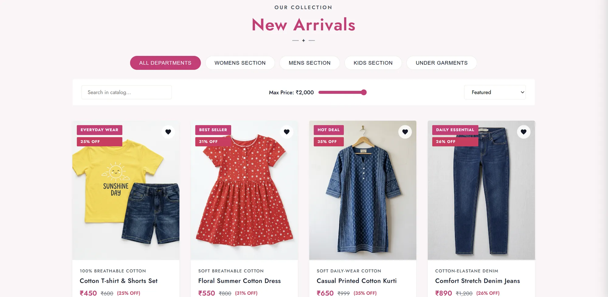 SuvarnaRagam Desktop Shopping Section